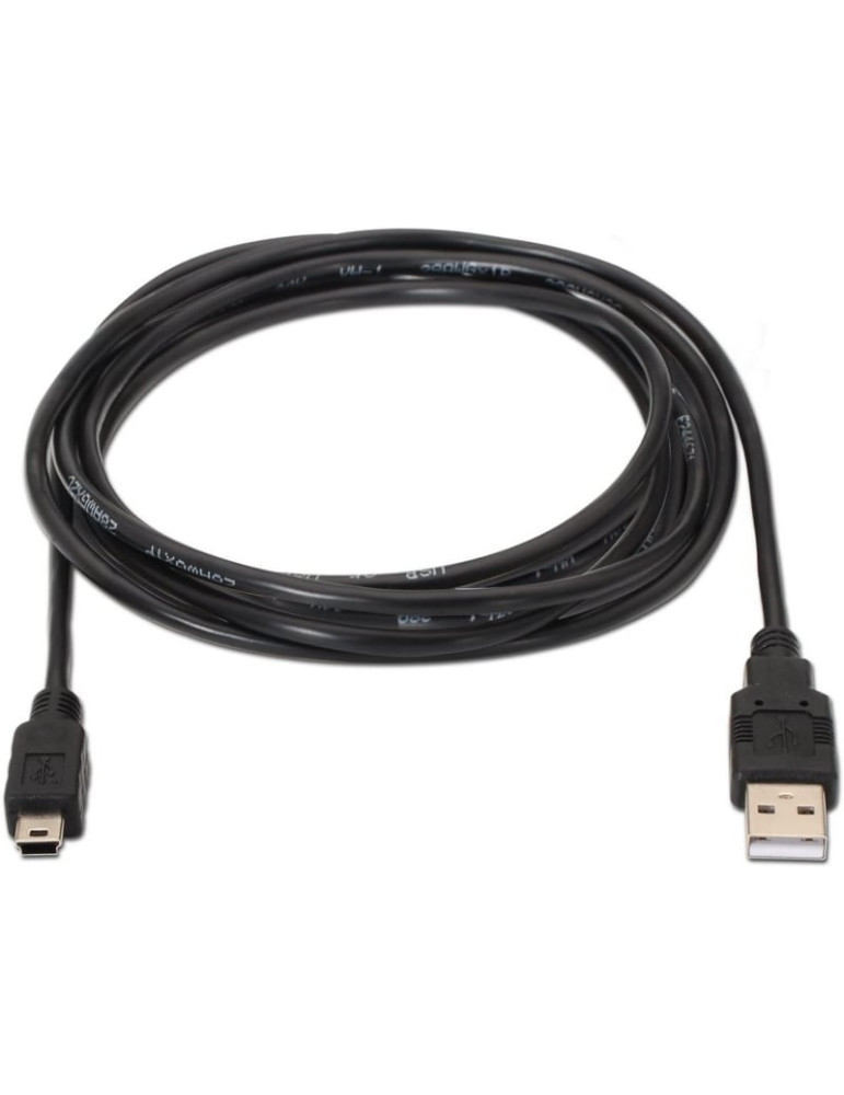 Cable USB 2.0 Aisens A101-0023/ USB Macho - USB Mini Macho/ 50cm/ Negro