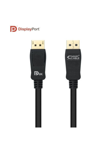 Cable Displayport Nanocable 10.15.2503/ Displayport Macho - Displayport Macho/ 3m/ Negro