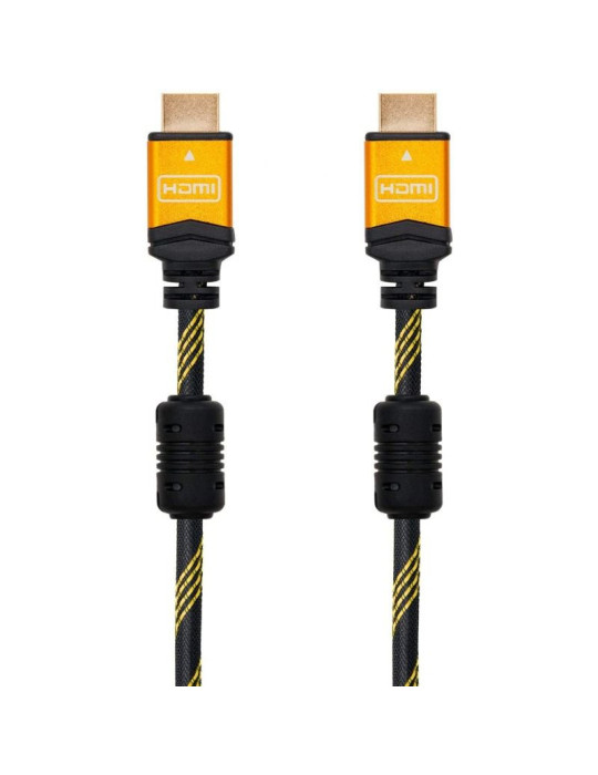 Cable HDMI 2.0 4K Nanocable 10.15.1602/ HDMI Macho - HDMI Macho/ 1.5m/ Negro/ Naranja