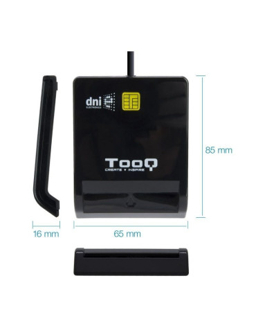 Lector de DNI TooQ TQR-210B/ USB 2.0/ Negro 2