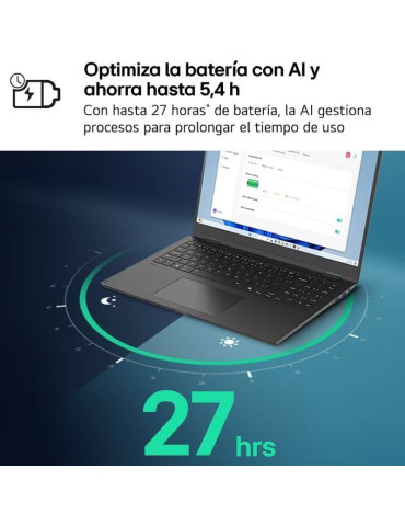 Portátil LG Gram 15ZD80T-G.AX55B Ryzen AI 5-340/ 16GB/ 512GB SSD/ 15.6"/ Sin Sistema Operativo 2