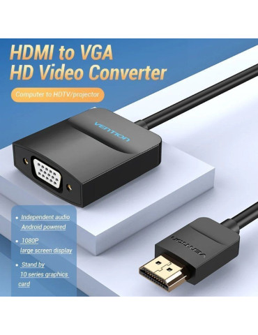 Conversor Vention 42154/ HDMI Macho - VGA Hembra/ 15cm/ Negro 2