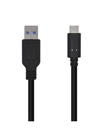 Cable USB 3.1 Tipo-C Aisens A107-0450/ USB Tipo-C Macho - USB Macho/ 10Gbps/ 1.5m/ Negro