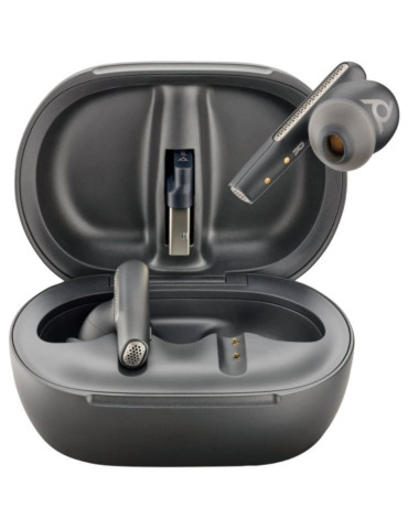 Auriculares Bluetooth Poly Voyager Free 60+ UC M con estuche de carga + Adaptador BT700/ Autonomía 10h/ Negros 2