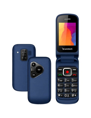 Teléfono Móvil Sunstech CELT24 para Personas Mayores/ Azul