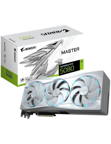 Tarjeta Gráfica Gigabyte AORUS GeForce RTX 5080 MASTER ICE/ 16GB GDDR7
