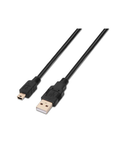 Cable USB 2.0 Aisens A101-0023/ USB Macho - USB Mini Macho/ 50cm/ Negro