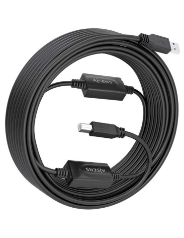 Cable Alargador USB 2.0 Aisens A101-0906/ USB Macho - USB Tipo-B/ 15m/ Negro 2