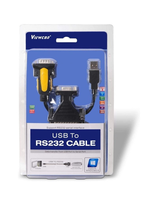 Cable Conversor impresora Aisens A104-0039/ USB Macho - DB9 Macho/ 1.8m/ Negro