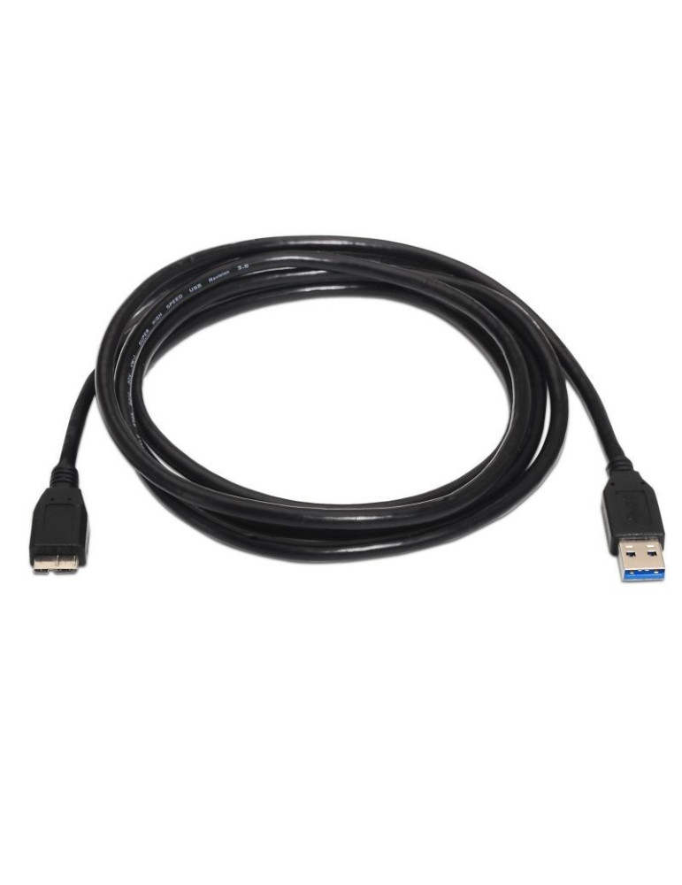 Cable USB 3.0 Aisens A105-0043/ USB Macho - MicroUSB Macho/ Hasta 9W/ 625Mbps/ 1m/ Negro