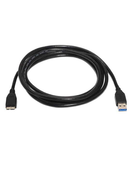 Cable USB 3.0 Aisens A105-0043/ USB Macho - MicroUSB Macho/ Hasta 9W/ 625Mbps/ 1m/ Negro