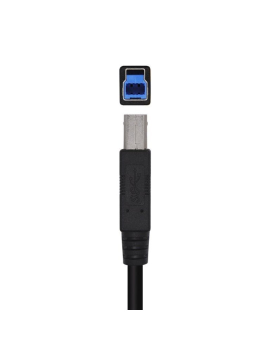Cable USB 3.0 Impresora Aisens A105-0444/ USB Tipo-B Macho - USB Macho/ 5Gbps/ 2m/ Negro
