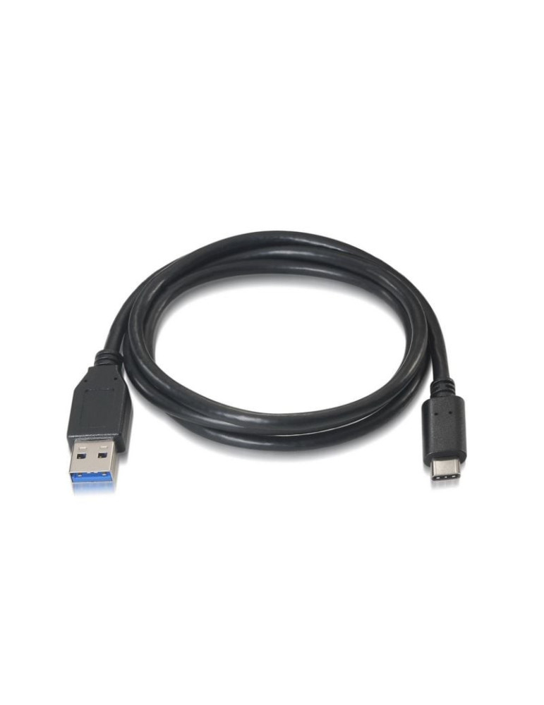 Cable USB 3.1 Tipo-C Aisens A107-0060/ USB Tipo-C Macho - USB Macho/ 10Gbps/ 1m/ Negro