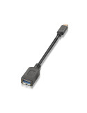 Cable USB 3.1 Tipo-C Aisens A107-0062/ USB Tipo-C Macho - USB Hembra/ 5Gbps/ 15cm/ Negro