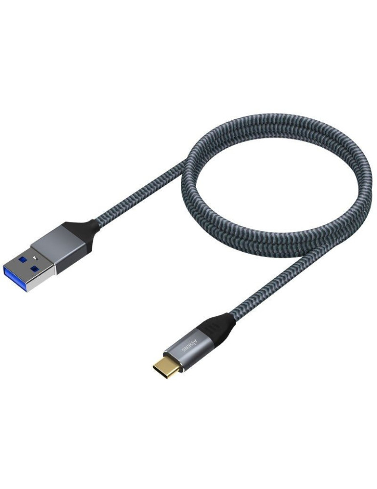 Cable USB 3.1 Tipo-C Aisens A107-0632/ USB Tipo-C Macho - USB Macho/ 10Gbps/ 1.5m/ Gris