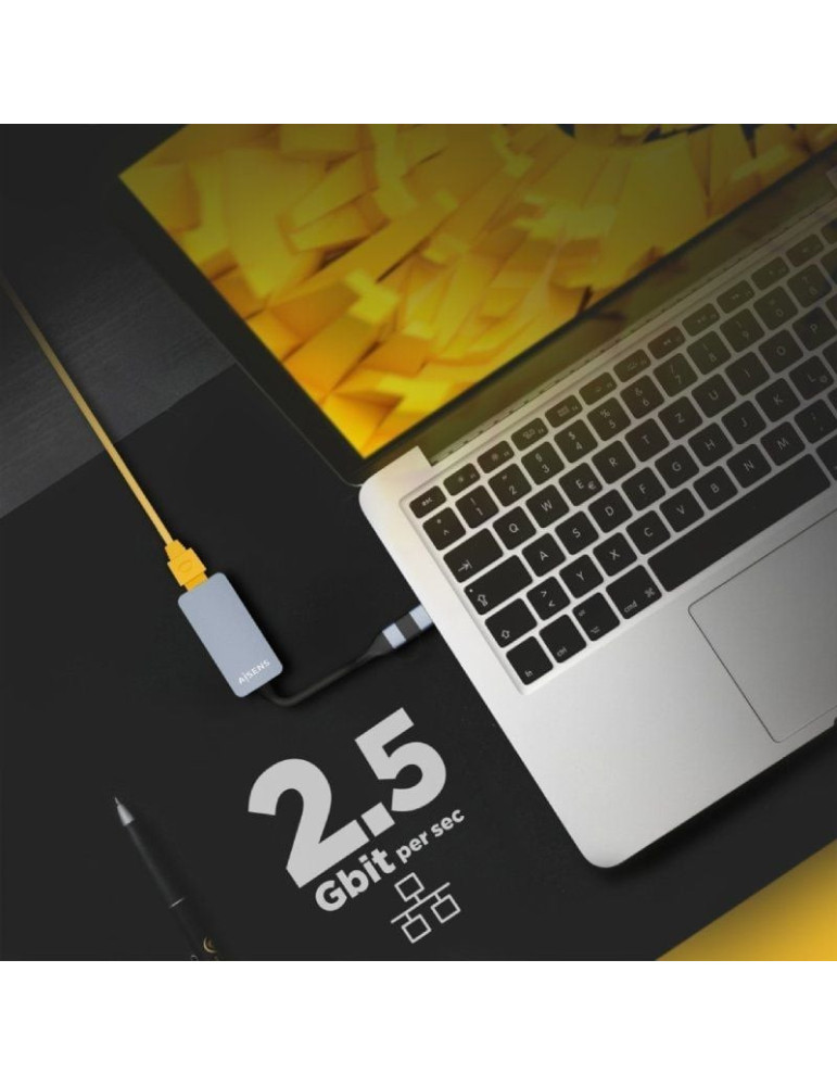 Adaptador USB - USB Tipo-C - RJ45 Aisens A109-0710/ 2500Mbps