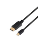 Cable Conversor Aisens A124-0132/ DisplayPort Macho - Mini DisplayPort Macho/ Hasta 5W/ 2300Mbps/ 3m/ Negro