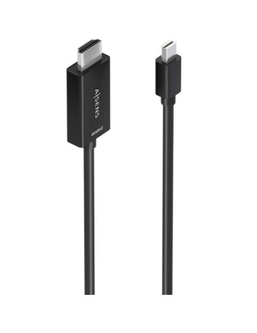 Cable Conversor Aisens A125-0885/ Mini DisplayPort Macho - HDMI 4K Macho/ 60cm/ Negro