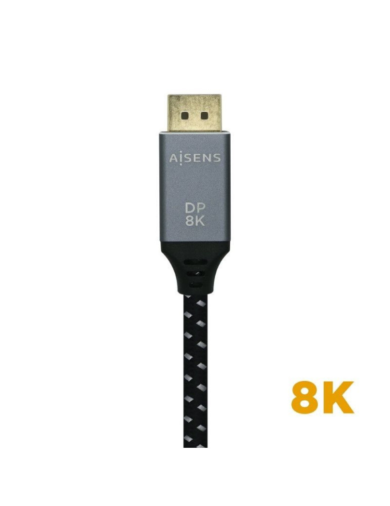 Cable DisplayPort 1.4 8K Aisens A149-0436/ DisplayPort Macho - DisplayPort Macho/ 1.5m/ Negro Gris