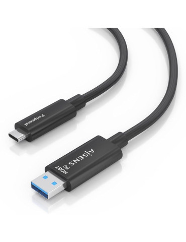 Cable USB 3.2 Tipo-C AOC Aisens A157-0927/ USB Tipo-C Macho - USB Macho/ 10Gbps/ 40m/ Negro