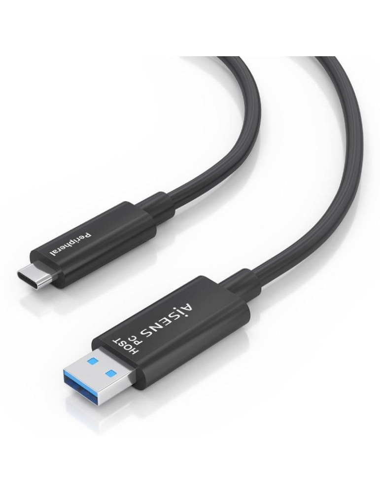 Cable USB 3.2 Tipo-C AOC Aisens A157-0927/ USB Tipo-C Macho - USB Macho/ 10Gbps/ 40m/ Negro