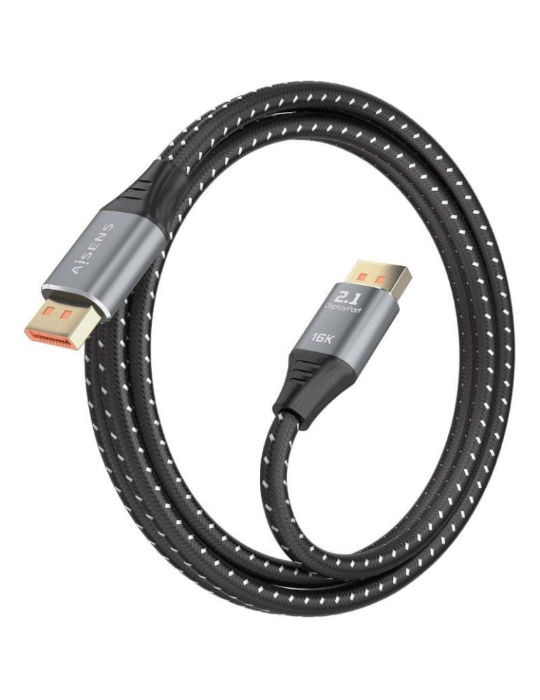 Cable DisplayPort 2.1 16K Aisens A158-0902/ DisplayPort Macho - DisplayPort Macho/ 80Gbps/ 1.5m/ Negro