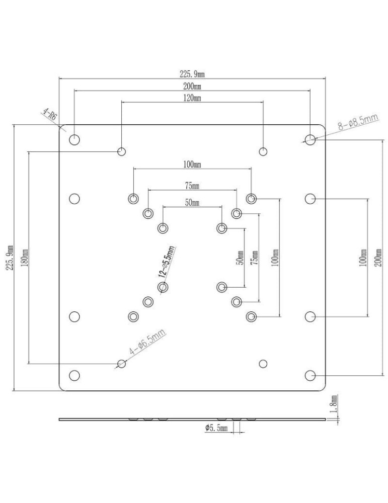 Soporte VESA 200x200 Aisens ACC001-289/ hasta 30kg