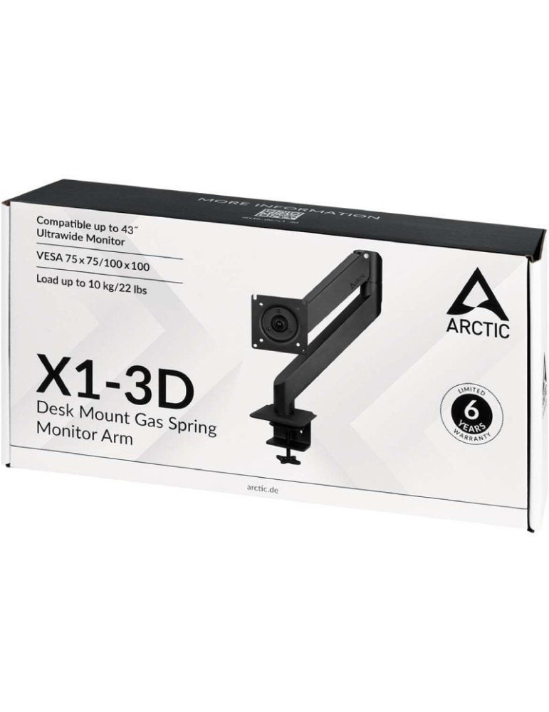 Soporte de Mesa para Monitor Arctic X1-3D/ Giratorio/ Inclinable/ hasta 15kg