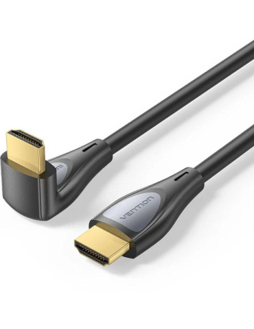 Cable HDMI 2.0 4K Acodado Vention ALRBH/ HDMI Macho - HDMI Macho/ 2m/ Negro