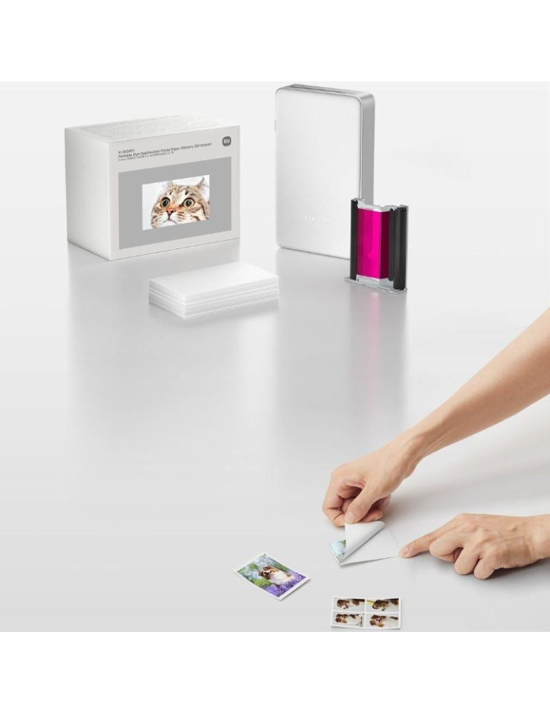 Papel Fotográfico para Sublimación Xiaomi Portable Dye-Sublimation Photo Paper Stickers/ 5 x 7.6cm/ 50 Hojas