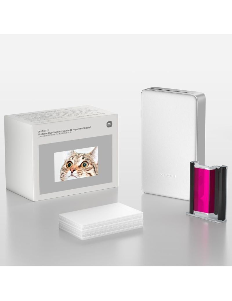 Papel Fotográfico para Sublimación Xiaomi Portable Dye-Sublimation Photo Paper/ 5 x 7.6cm/ 50 Hojas