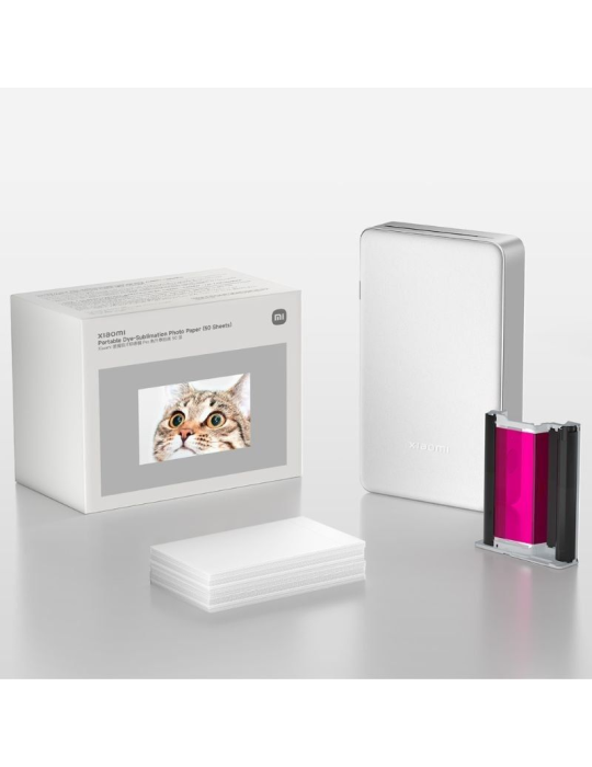 Papel Fotográfico para Sublimación Xiaomi Portable Dye-Sublimation Photo Paper/ 5 x 7.6cm/ 50 Hojas