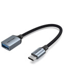 Cable USB 2.0 Tipo-C Vention CCXHB/ USB Tipo-C Macho - USB Hembra/ 15cm