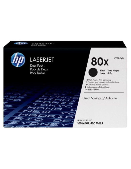 Tóner Original HP n 80X XL Alta Capacidad Multipack/ 2x Negro
