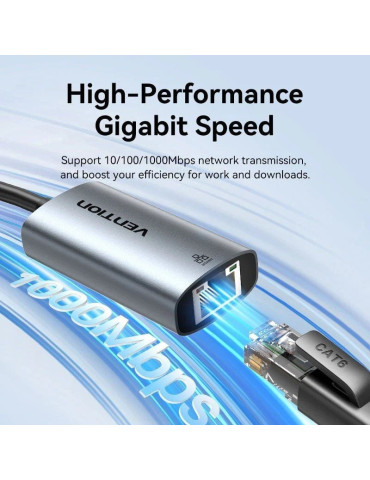 Adaptador USB/USB Tipo-C - RJ45 Vention CFQHB/ 1000Mbps 2