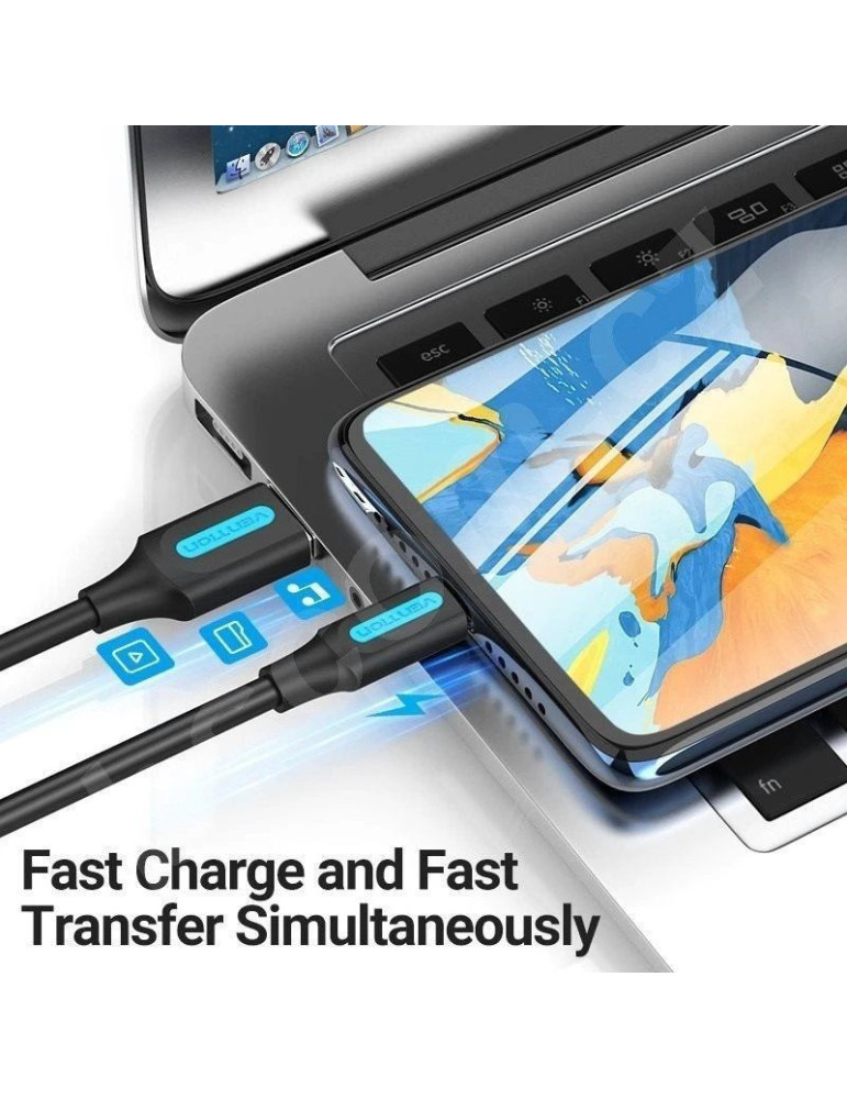 Cable USB 2.0 Vention COLBF/ USB Macho - MicroUSB Macho/ 480Mbps/ 1m/ Negro