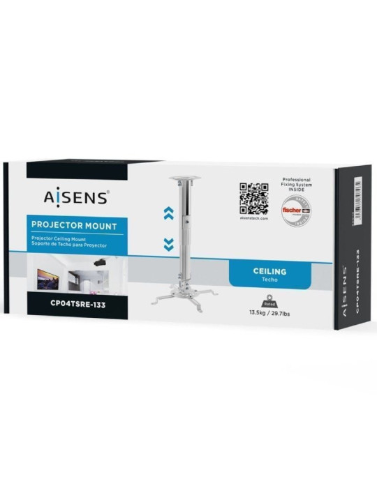 Soporte de Techo para Proyector Aisens CP04TSRE-133/ Inclinable/ Extensible/ Giratorio/ hasta 13.5kg