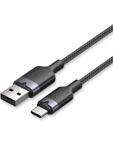Cable USB 2.0 Tipo-C Vention CTNBF/ USB Tipo-C Macho - USB Macho/ Hasta 60W/ 480Mbps/ 1m/ Negro