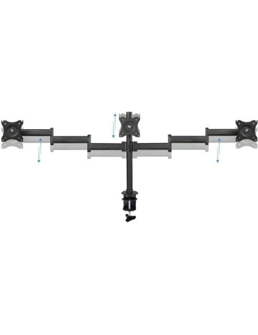 Soporte de Mesa para 3 Monitores TooQ DB1327TN-B/ Giratorio/ Inclinable/ hasta 8kg 2
