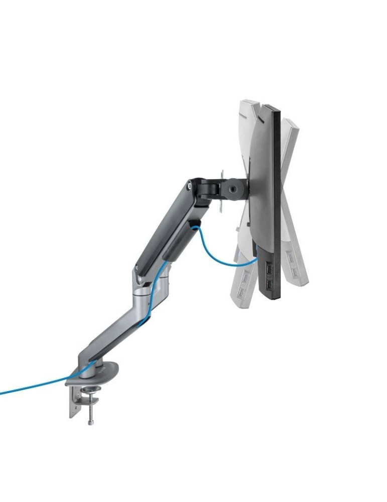 Soporte de Mesa para 2 Monitores TooQ DB4132TNR-G/ Giratorio/ Inclinable/ hasta 9kg