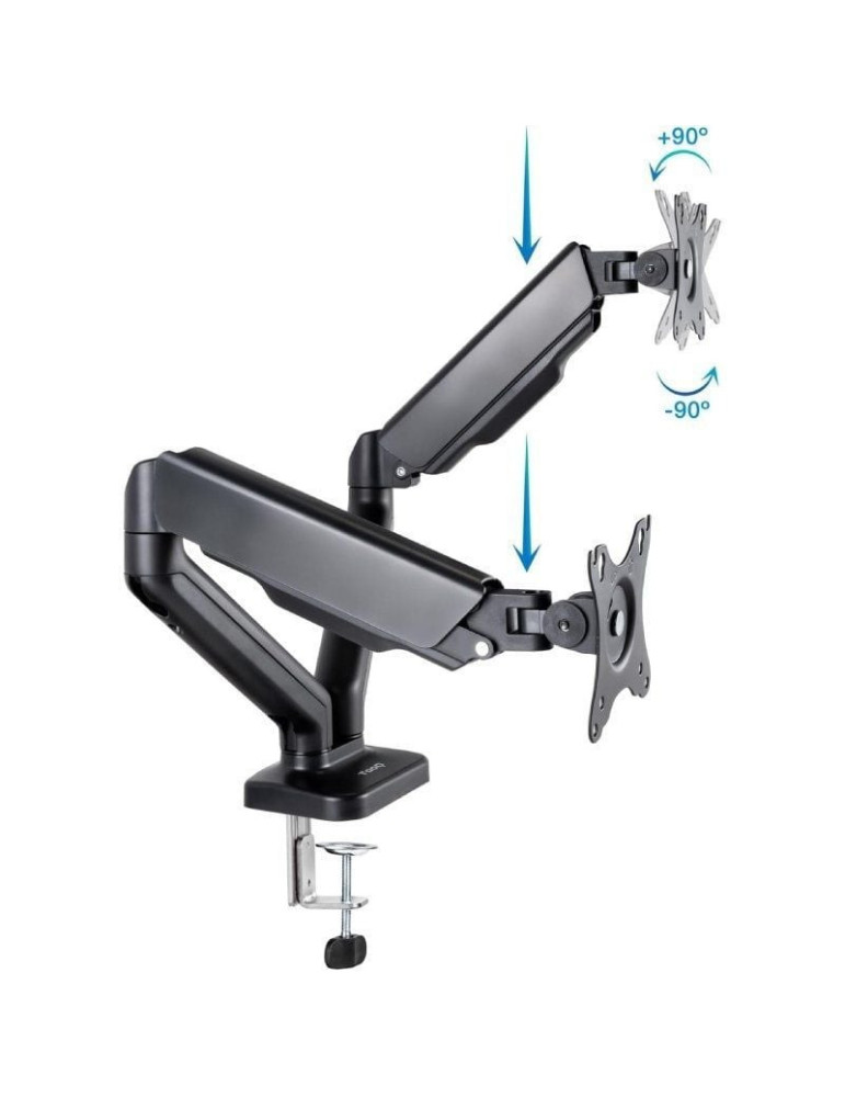 Soporte de Mesa para 2 Monitores TooQ DB5132TNR-B/ Giratorio/ Inclinable/ hasta 9kg