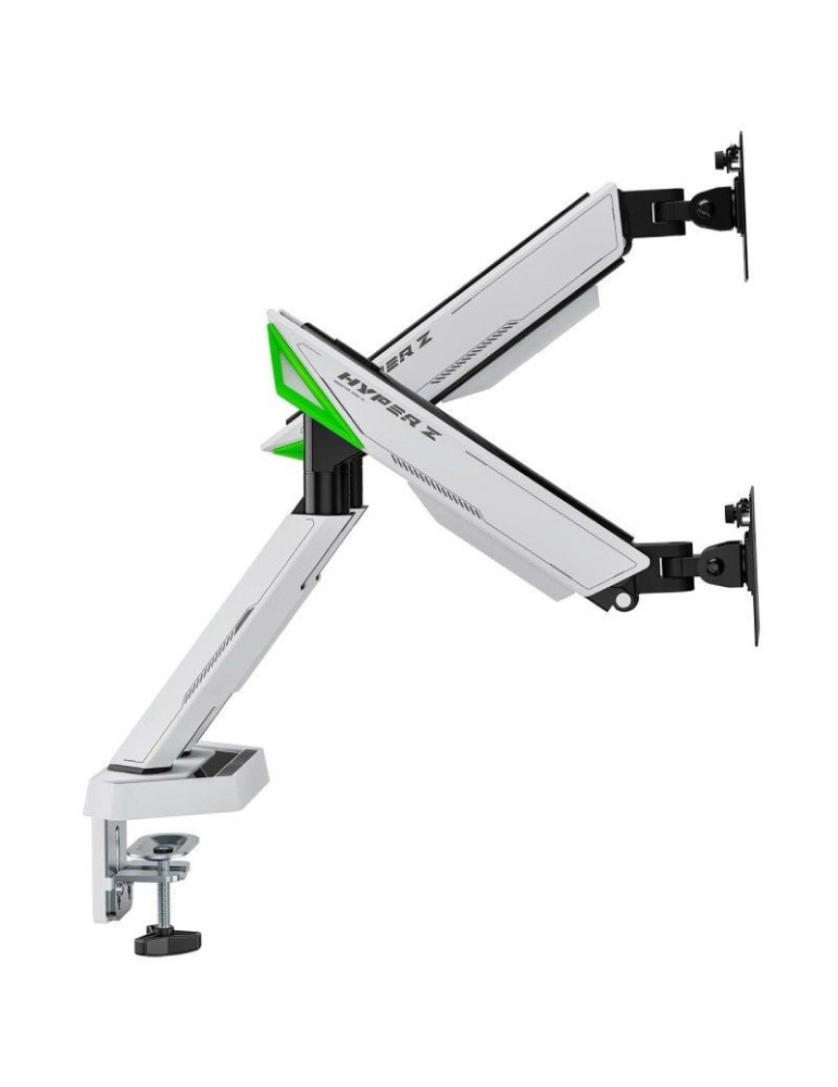 Soporte de Mesa Gaming con Contrapeso para 2 Monitores Aisens DT38TSR-345/ Giratorio/ Inclinable/ hasta 16kg