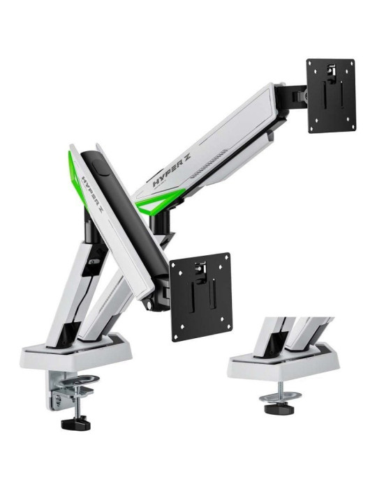 Soporte de Mesa Gaming con Contrapeso para 2 Monitores Aisens DT38TSR-345/ Giratorio/ Inclinable/ hasta 16kg