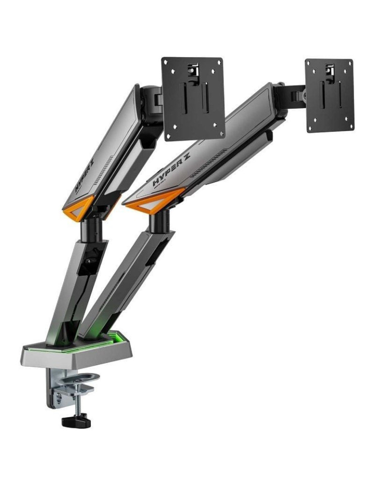 Soporte de Mesa Gaming para Monitor Aisens DT38TSRRGB-349/ Giratorio/ Inclinable/ hasta 16kg/ con Iluminación RGB