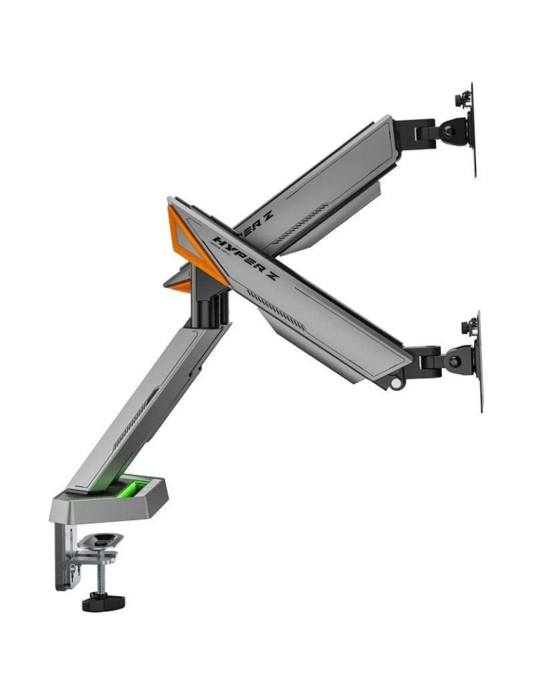 Soporte de Mesa Gaming para Monitor Aisens DT38TSRRGB-349/ Giratorio/ Inclinable/ hasta 16kg/ con Iluminación RGB