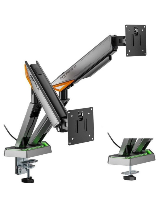 Soporte de Mesa Gaming para Monitor Aisens DT38TSRRGB-349/ Giratorio/ Inclinable/ hasta 16kg/ con Iluminación RGB