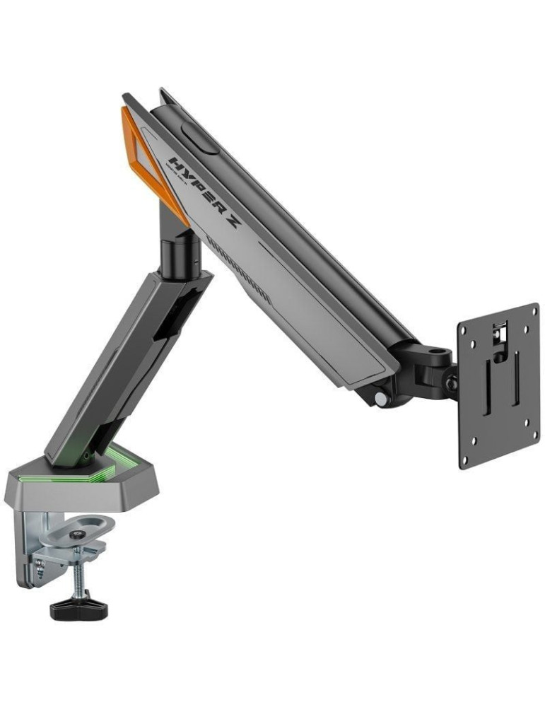 Soporte de Mesa Gaming para Monitor Aisens DT49TSRRGB-347/ Giratorio/ Inclinable/ hasta 16kg/ con Iluminación RGB