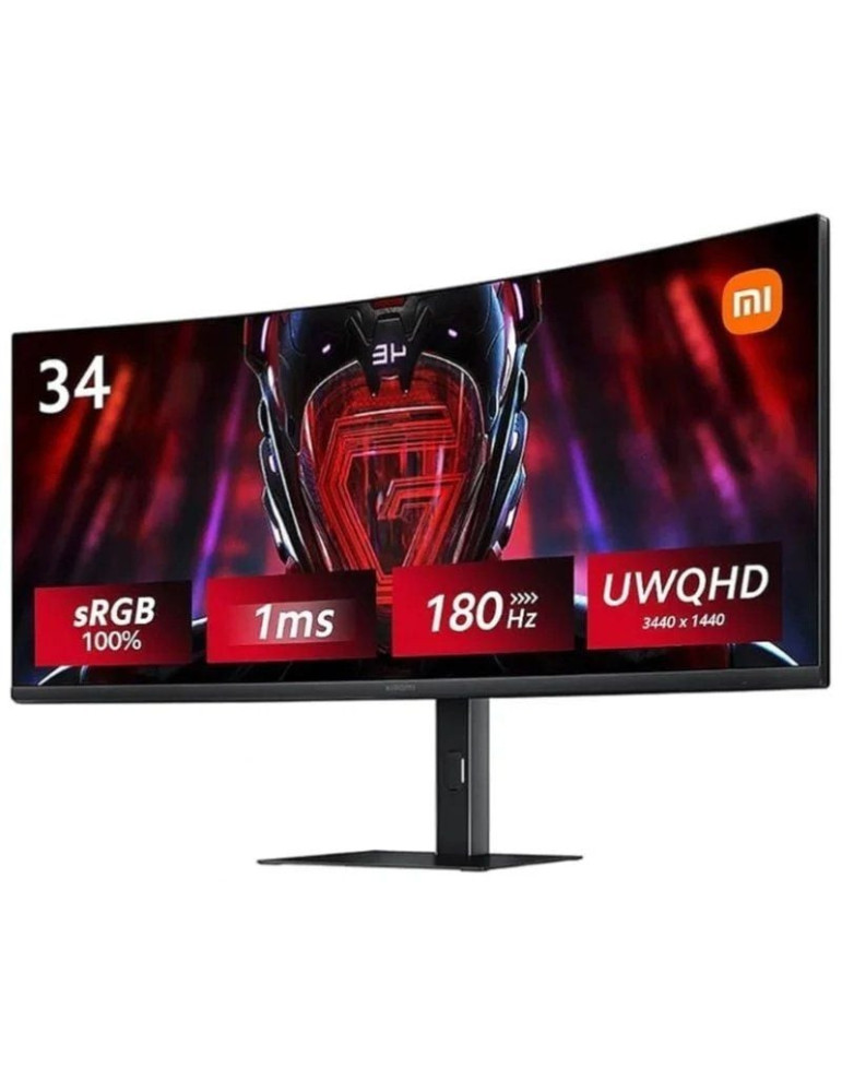 Monitor Gaming Curvo Xiaomi Curved Gaming Monitor G34WQi 34"/ WQHD/ 1ms/ 180Hz/ Negro