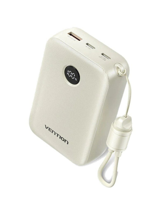 Powerbank 20000mAh Vention FKBN0-C/ 22.5W/ Beige/ Incluye Cable USB Tipo-C