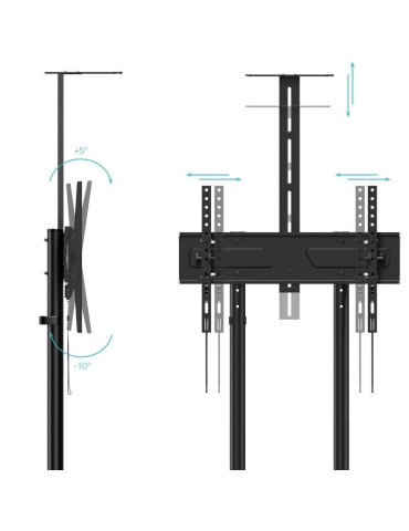 Soporte de Suelo Inclinable con Ruedas TooQ NEFERTITI FS1151M-B para TV de 37-70"/ hasta 70kg 2